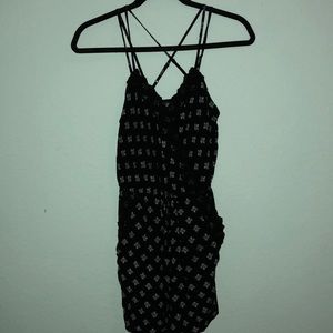 Black and white strapped romper